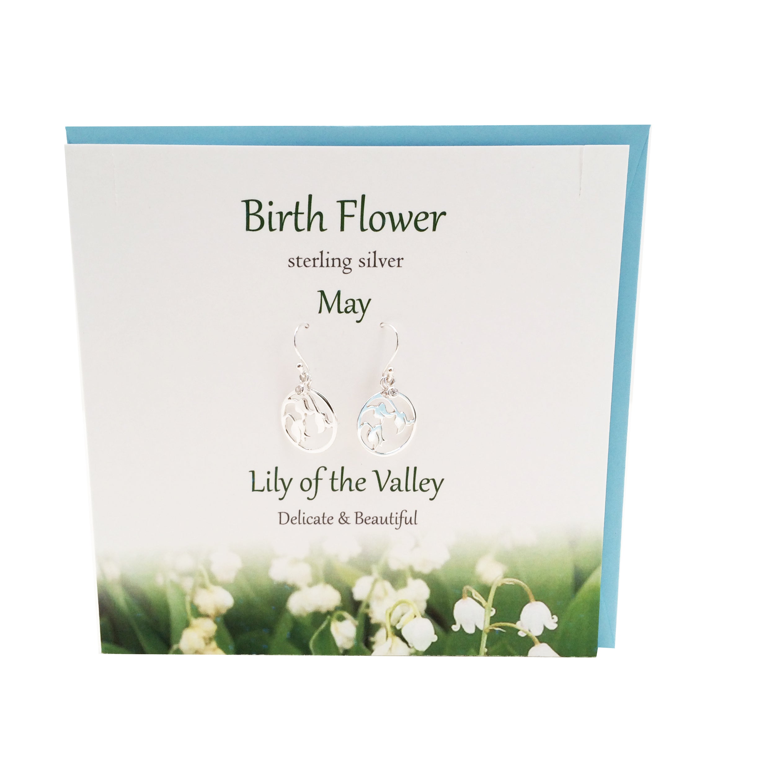 Birth Flower May silver earrings |Lily of the valley | The Silver Studio