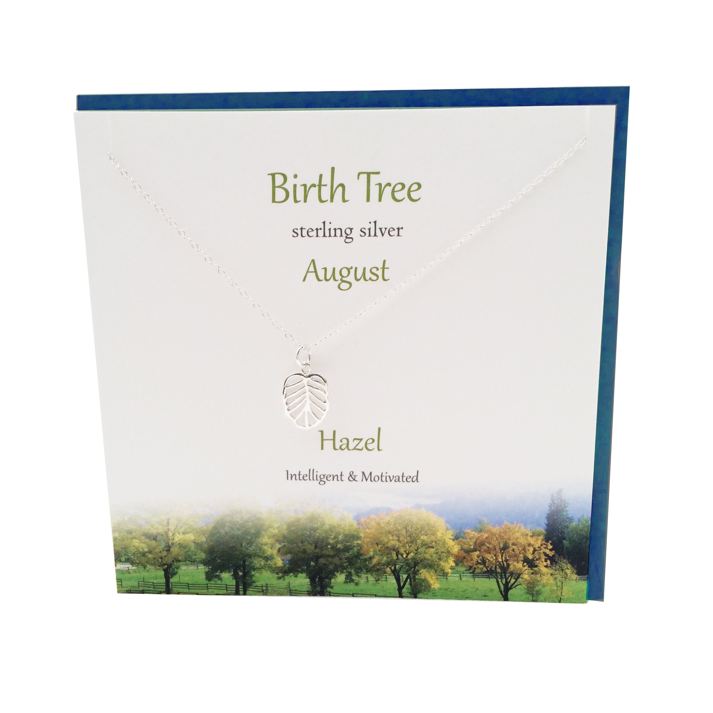 August Birth Tree Hazel silver necklace | The Silver Studio Scotland