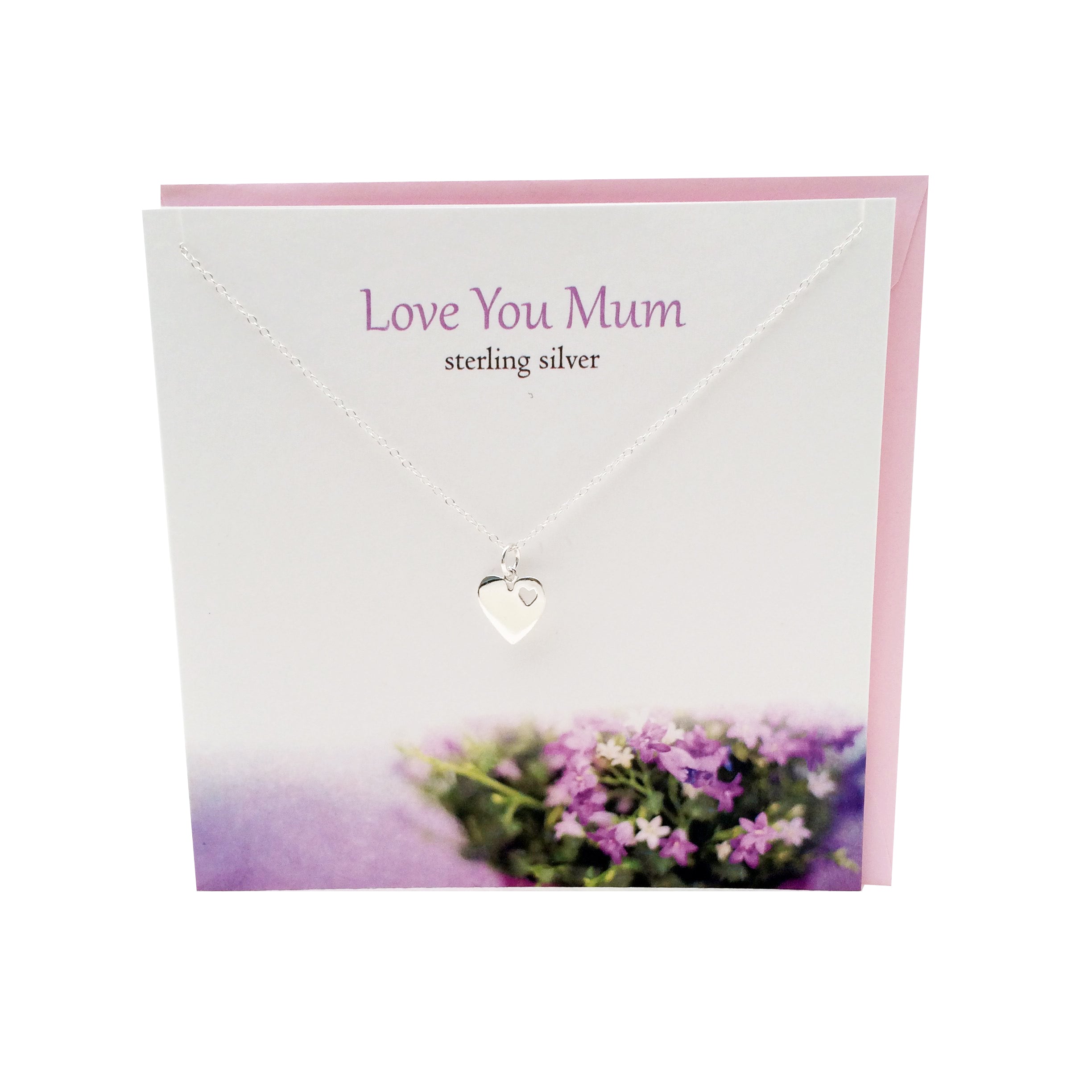 Love You Mum silver heart necklace | The Silver Studio Scotland
