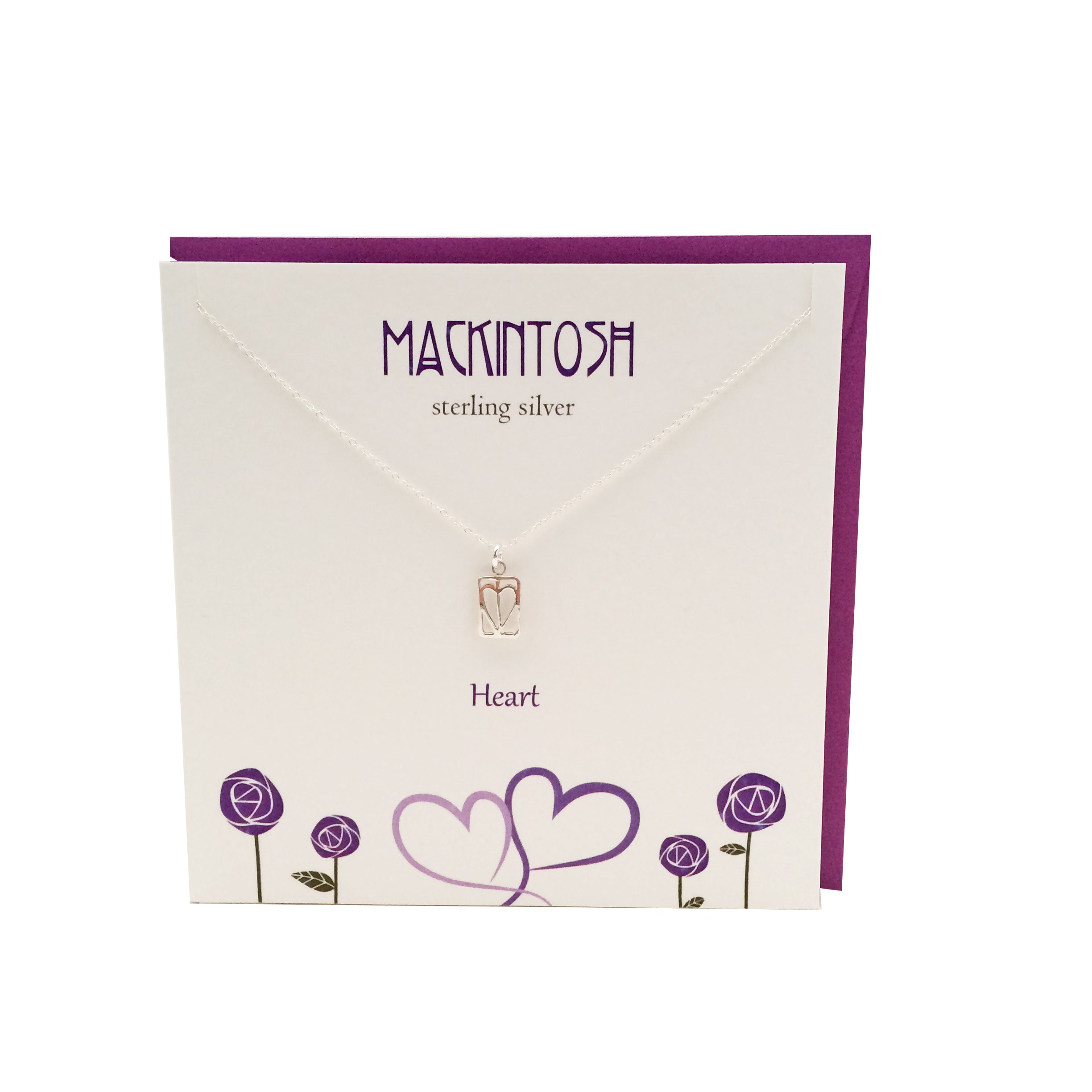Mackintosh Inspired Heart silver necklace | The Silver Studio Scotland