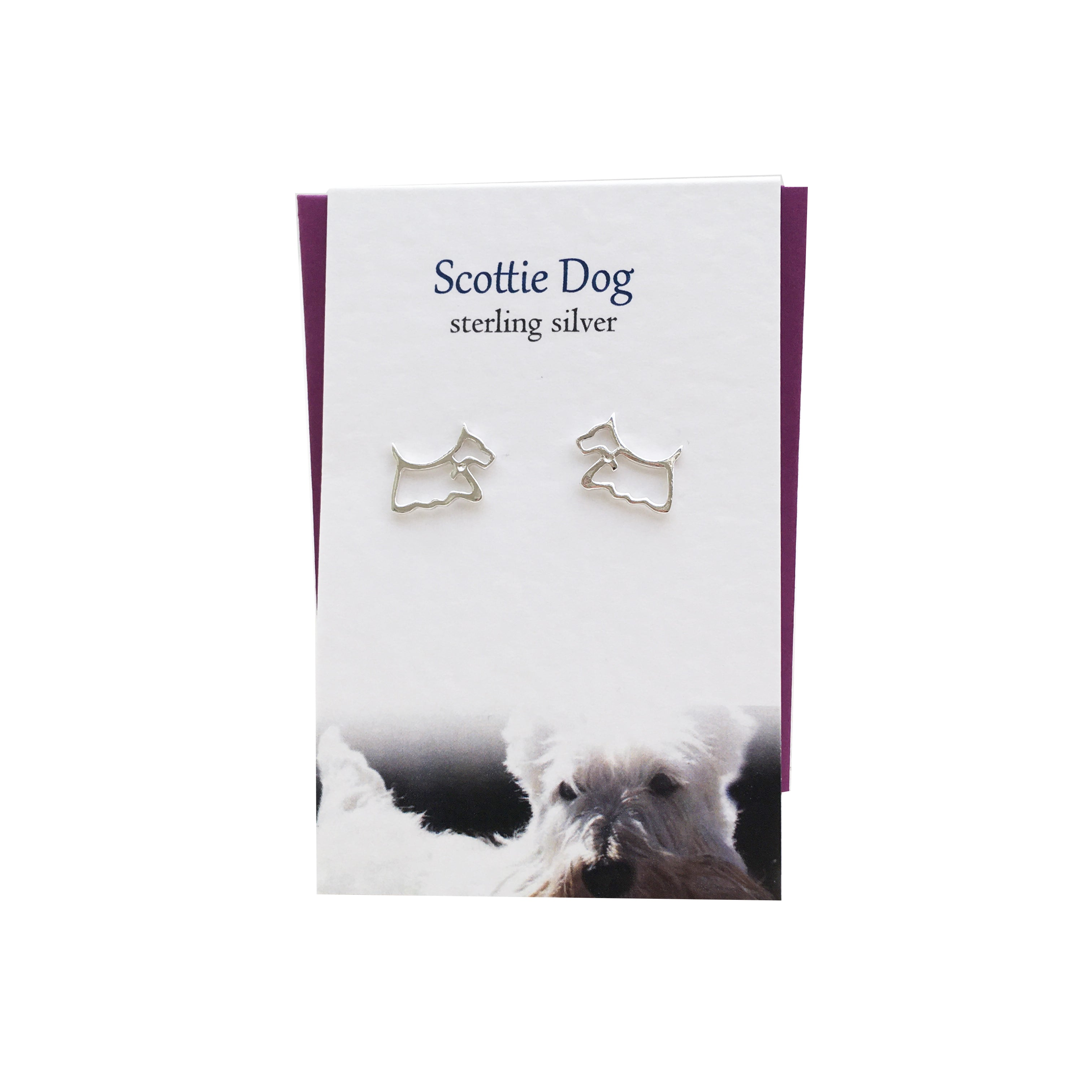 Scottie Dog silver stud earrings| The Silver Studio Scotland
