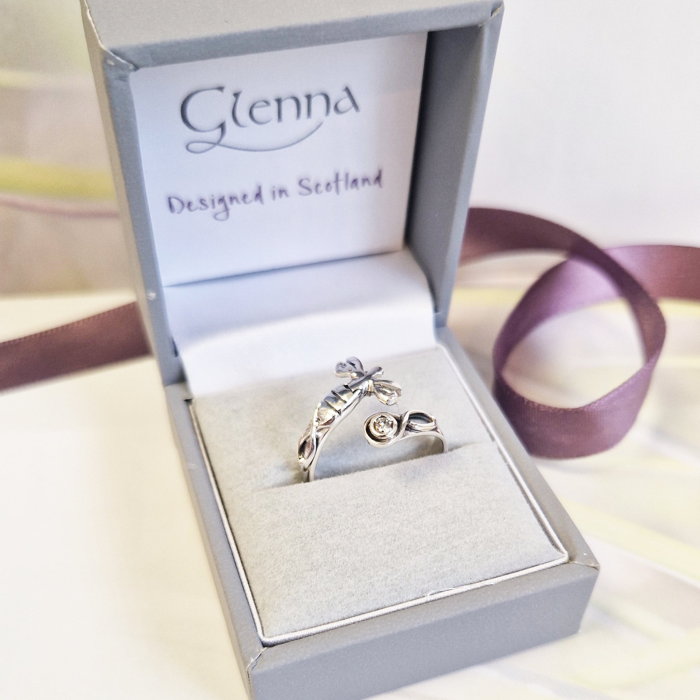Glenna Dragonfly With Crystal Wrap Ring