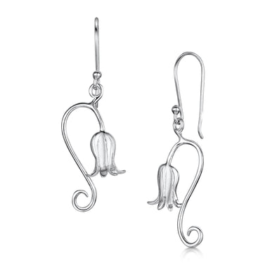 Scottish Bluebell silver drop earrings medium| Glenna Jewellery Scotland