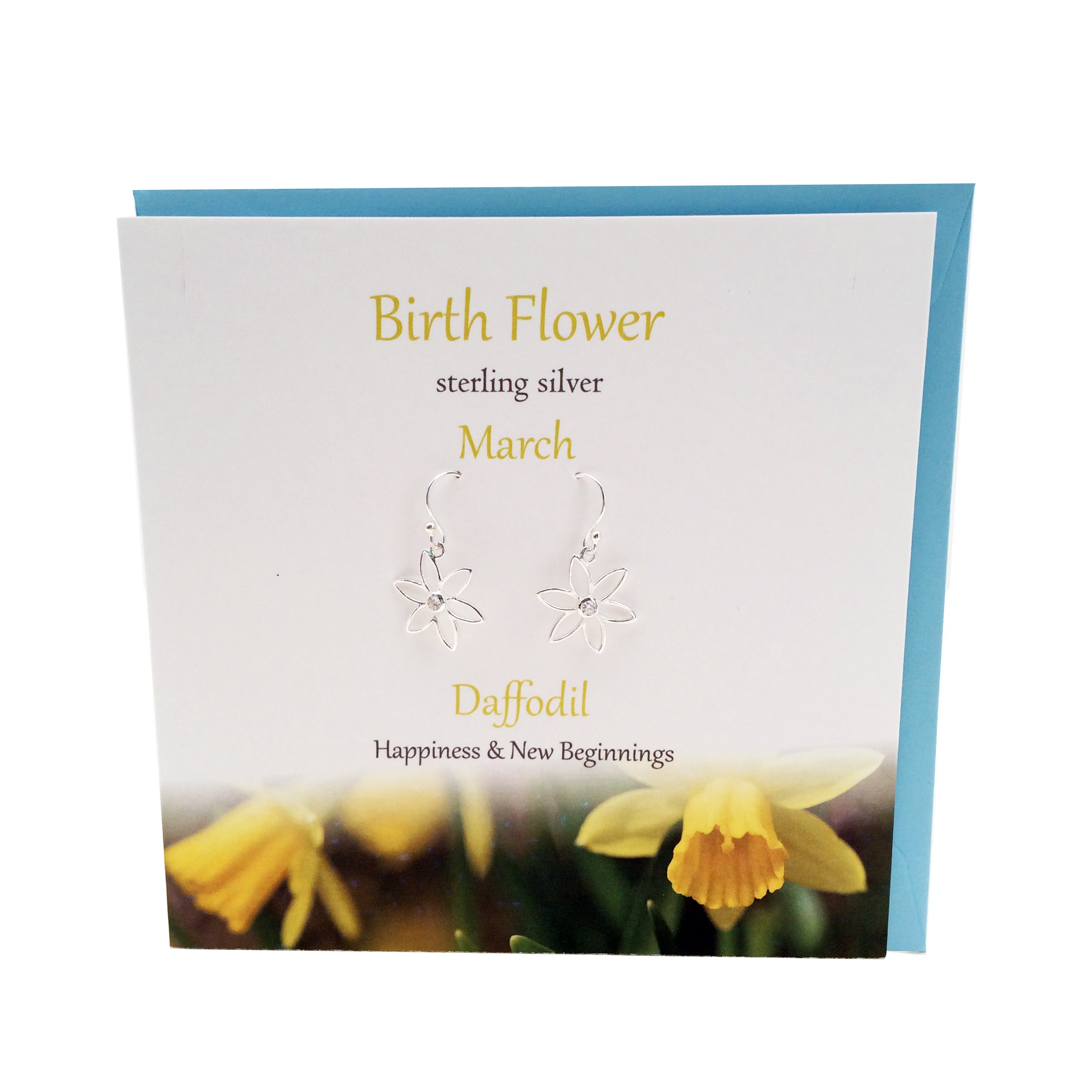 Birth Flower March silver earrings |Daffodil | The Silver Studio