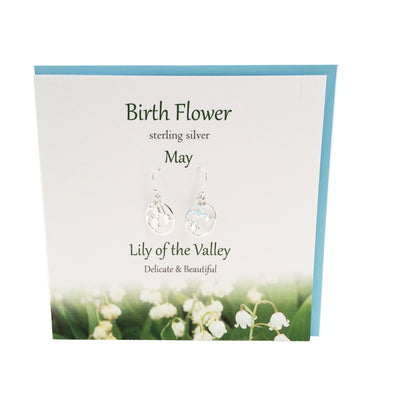 Birth Flower May silver earrings |Lily of the valley | The Silver Studio