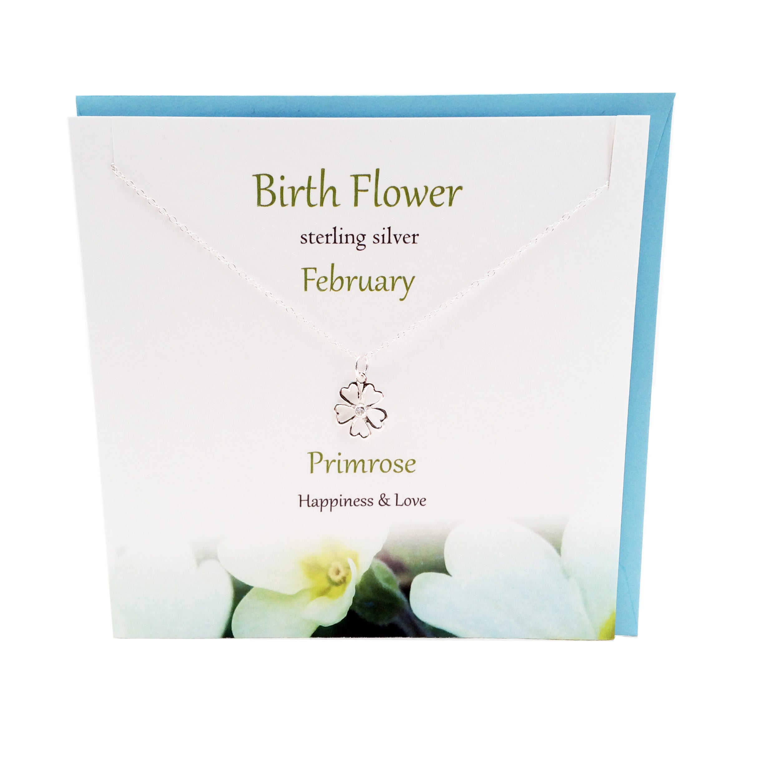 February Birthflower Primrose silver necklace | The Silver Studio Scotland