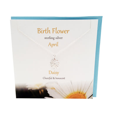 April  Birth flower Daisy silver necklace | The Silver Studio Scotland