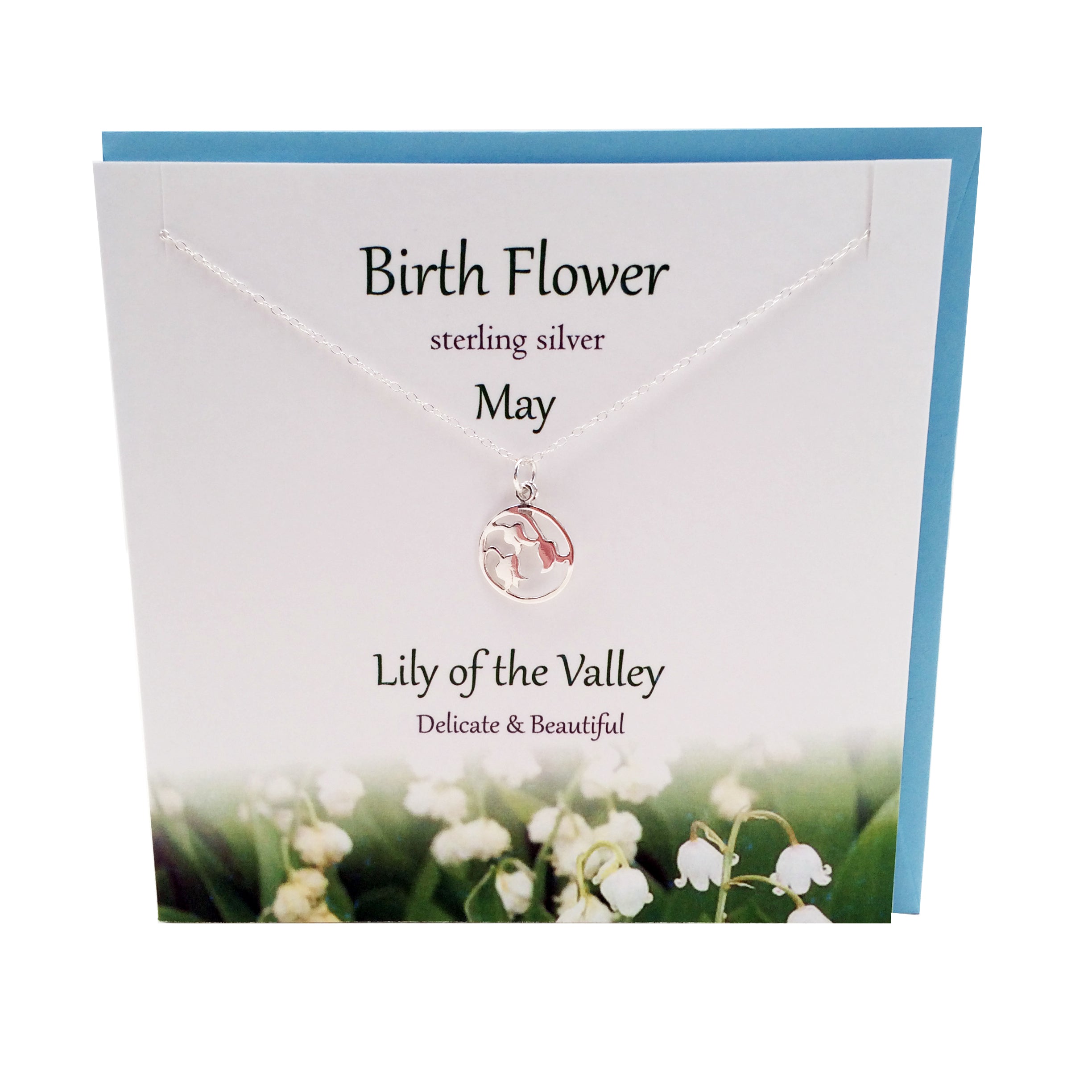May Birth flower Lily of Valley silver necklace | The Silver Studio Scotland