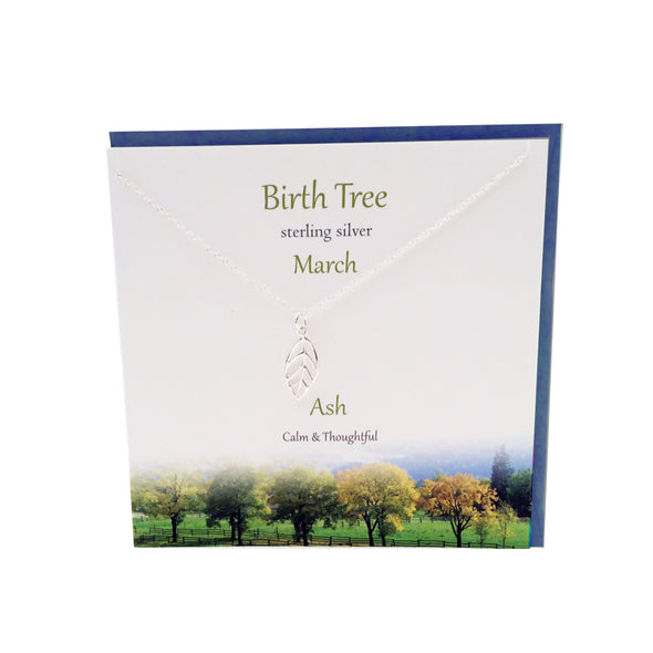 March Birth Tree Ash silver necklace | The Silver Studio Scotland