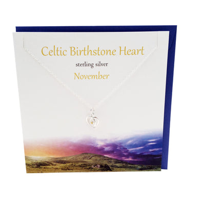 November Celtic Birthstone Citrine crystal silver necklace | The Silver Studio Scotland