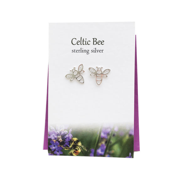 Celtic Bee silver stud earrings| The Silver Studio Scotland