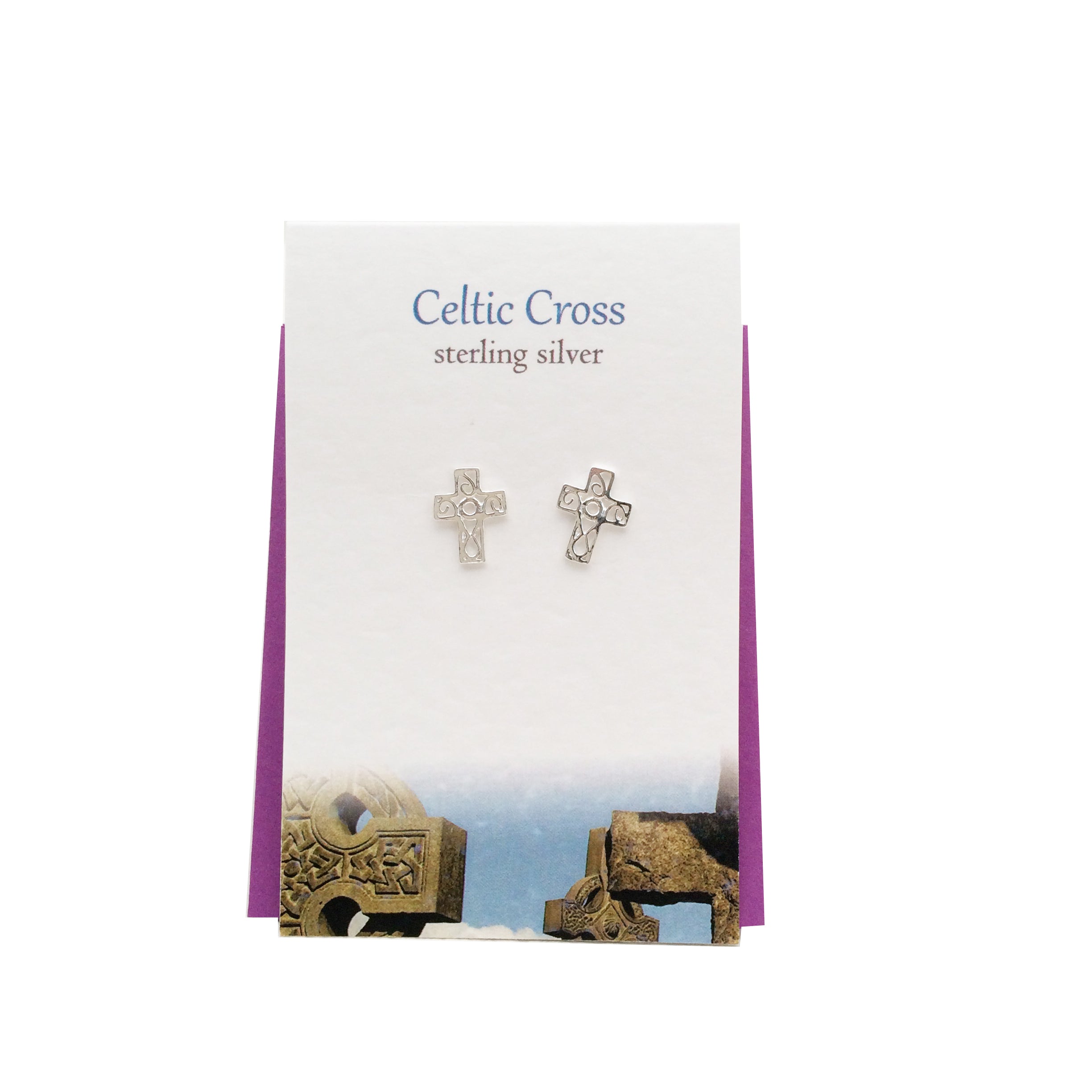 Celtic Cross sterling silver stud earrings| The Silver Studio Scotland