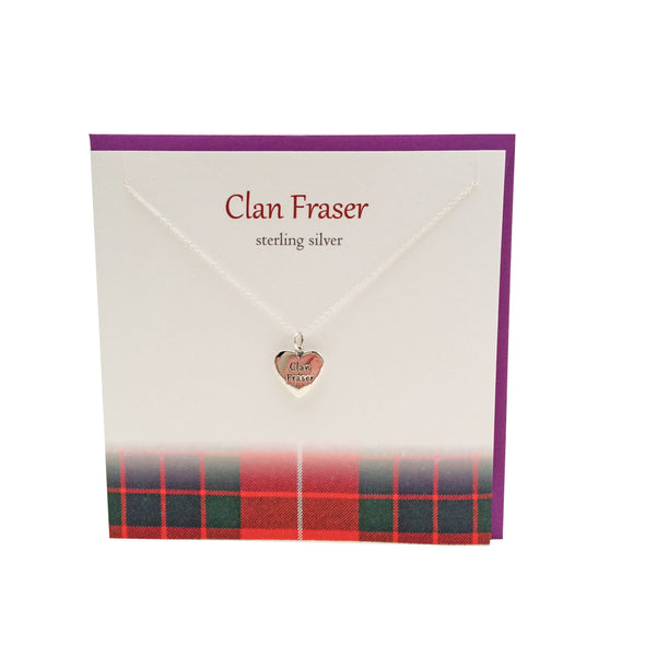 Clan Fraser Heart silver pendant | The Silver Studio Scotland