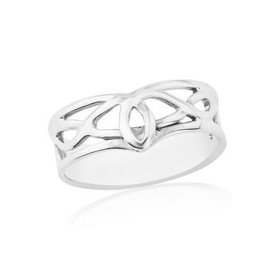 Glenna Celtic Eternal Heart Ring | Silver Scottish Designer Jewellery