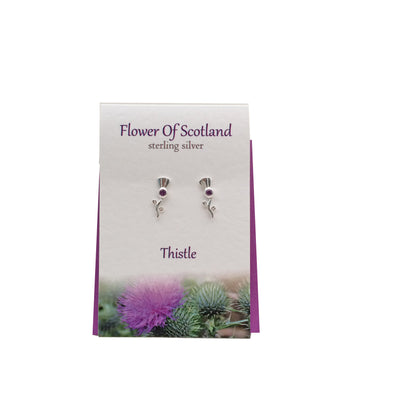 Flower of Scotland Thistle silver stud earrings| The Silver Studio Scotland