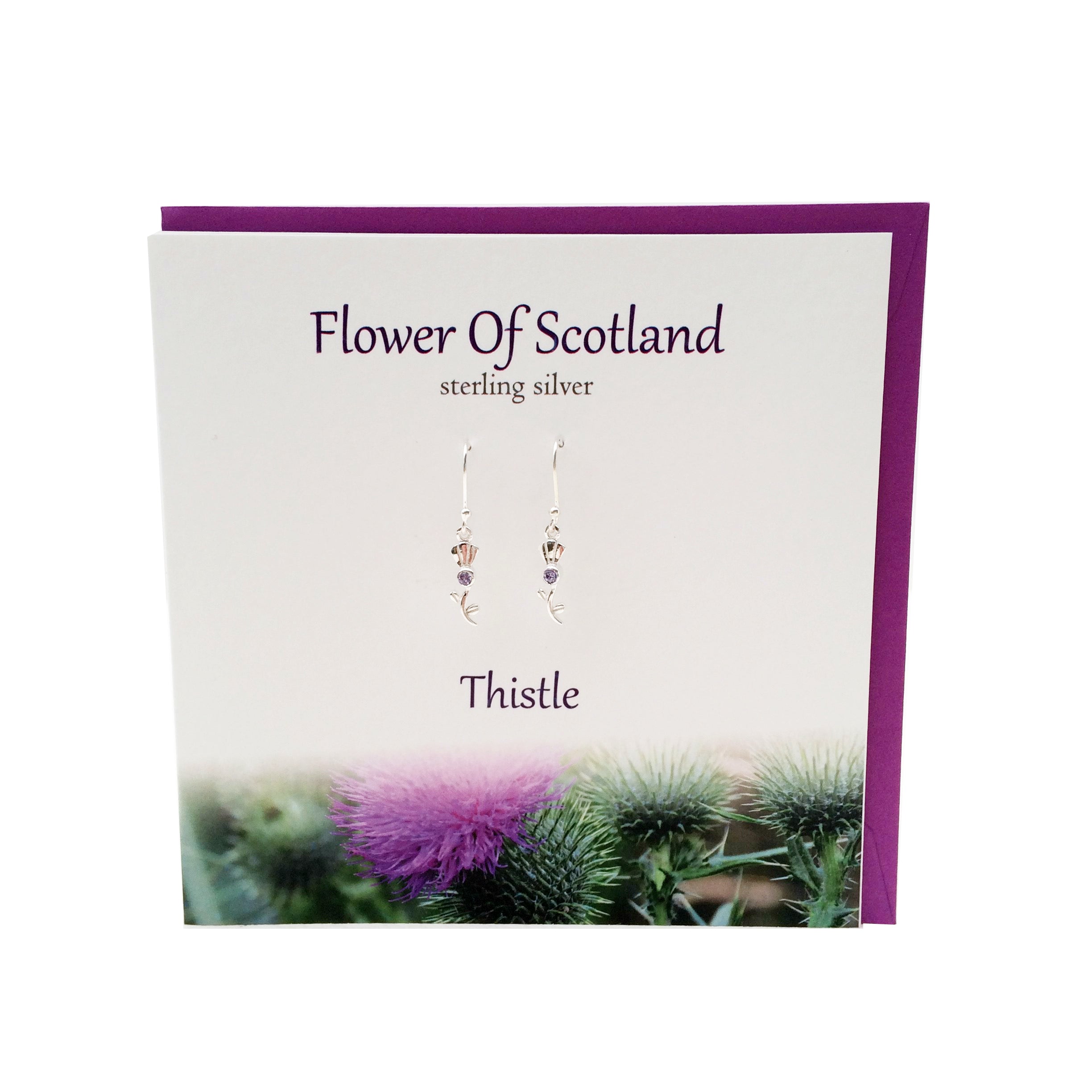 Flower of Scotland Scottish thistle silver earrings | The Silver Studio