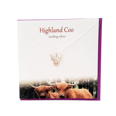 Highland Coo silver pendant  | The Silver Studio Scotland