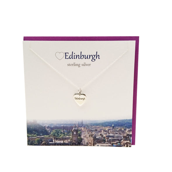 Love Edinburgh Silver heart necklace | The Silver Studio Scotland