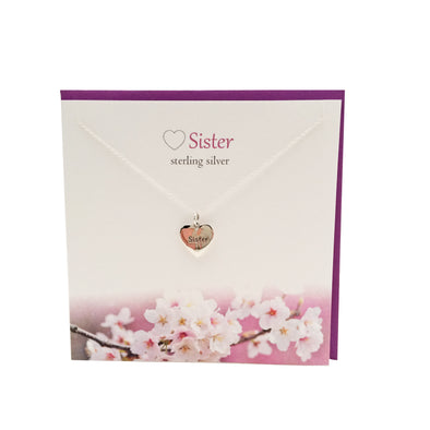 Love Sister silver heart necklace | The Silver Studio Scotland