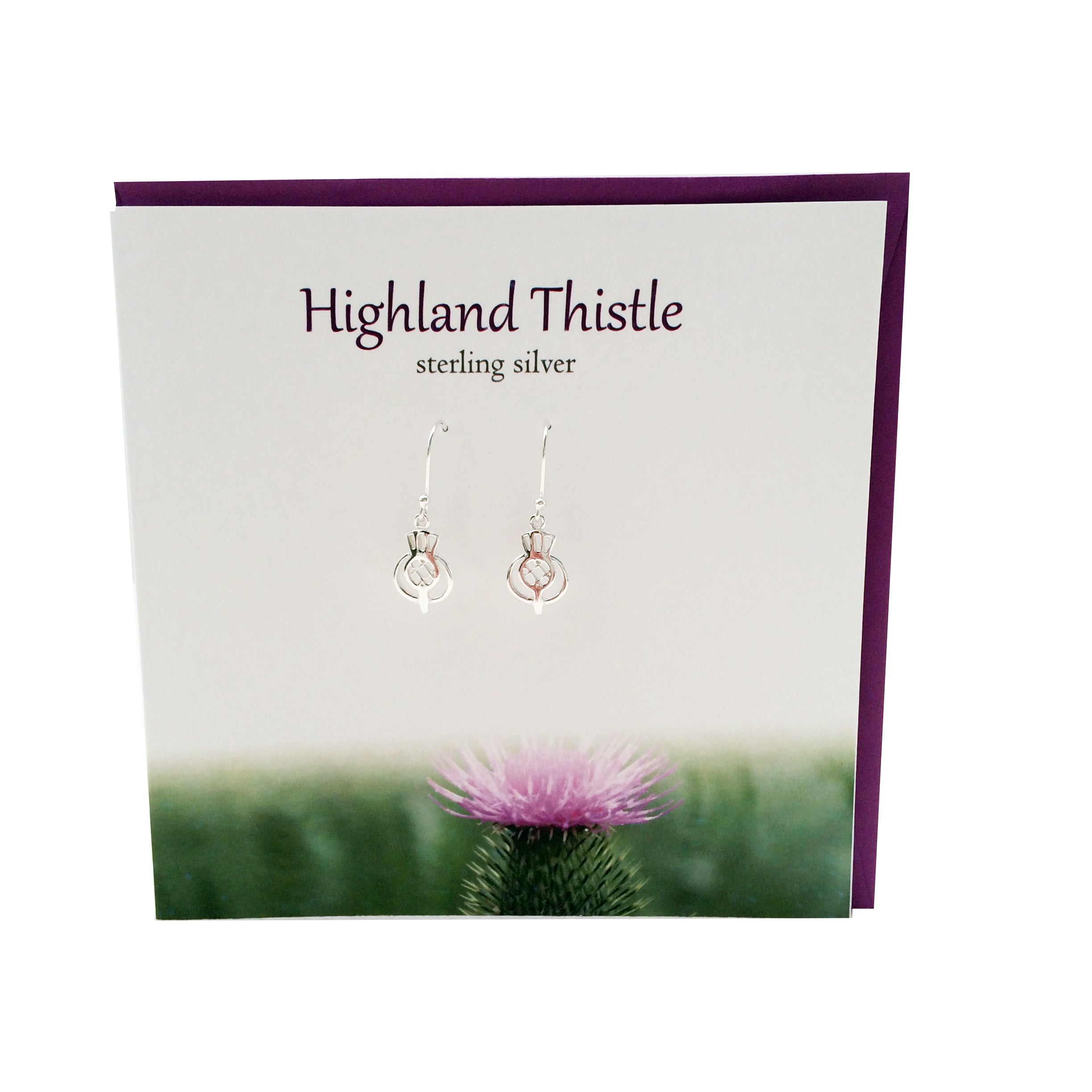Highland Scottish Thistle silver earrings | The Silver Studio Scotland