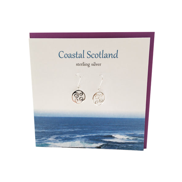 Coastal Scotland sterling silver wave earrings | The Silver Studio Scotland