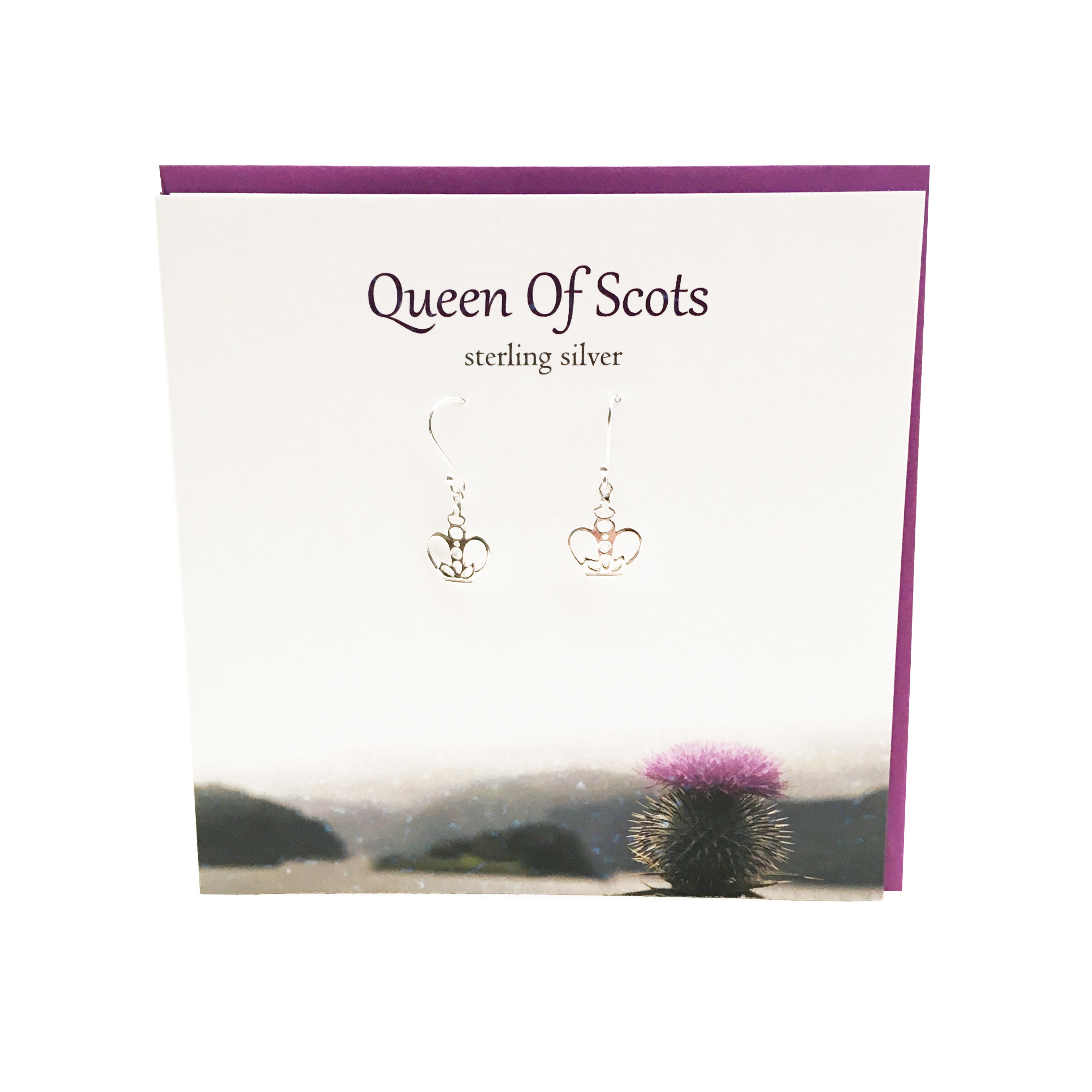 Queen of Scots Scottish crown silver earrings | The Silver Studio