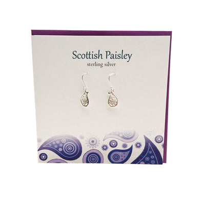 Scottish Paisley pattern sterling silver earrings | The Silver Studio