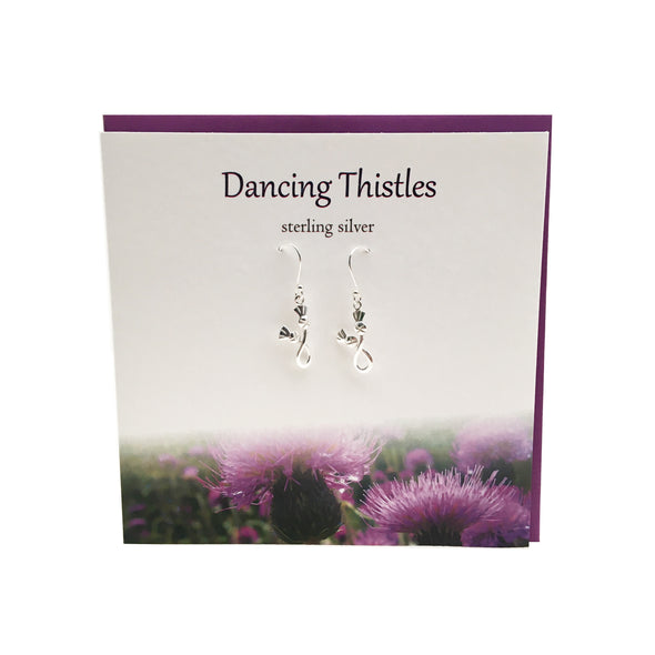 Dancing Scottish Thistles silver earrings | The Silver Studio Scotland