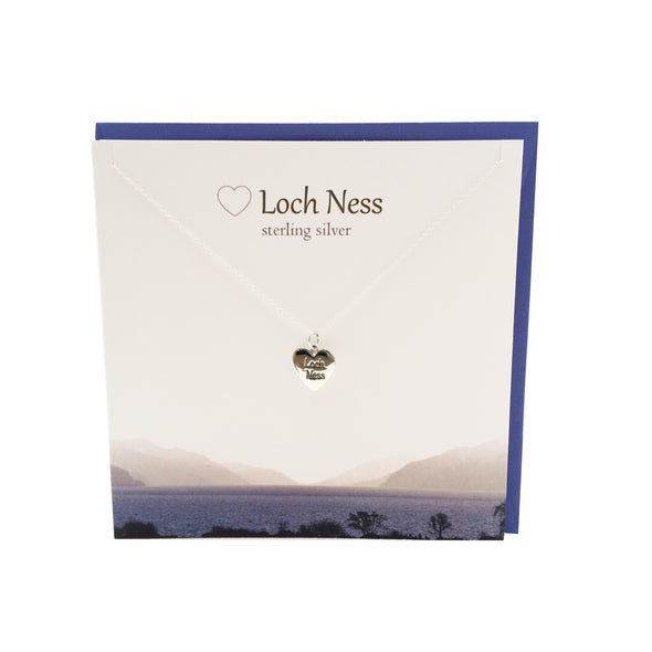 Love Loch Ness silver heart necklace | The Silver Studio Scotland