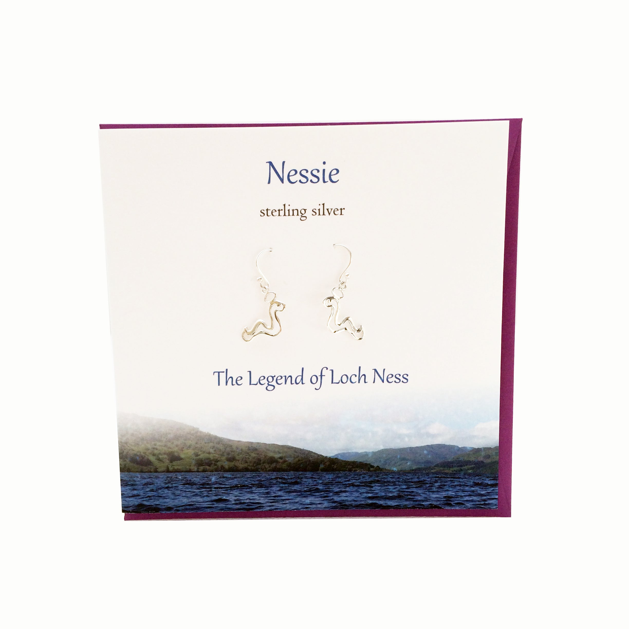 Loch Ness Scotland Nessie sterling silver earrings | The Silver Studio