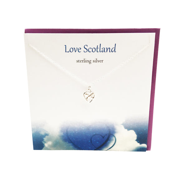 Love Scotland silver heart necklace | The Silver Studio Scotland