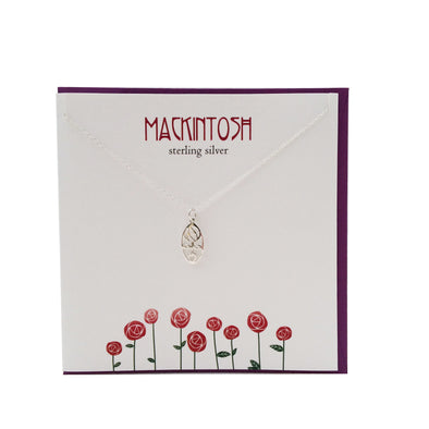 Rennie Mackintosh Inspired Scottish oval Rose silver pendant