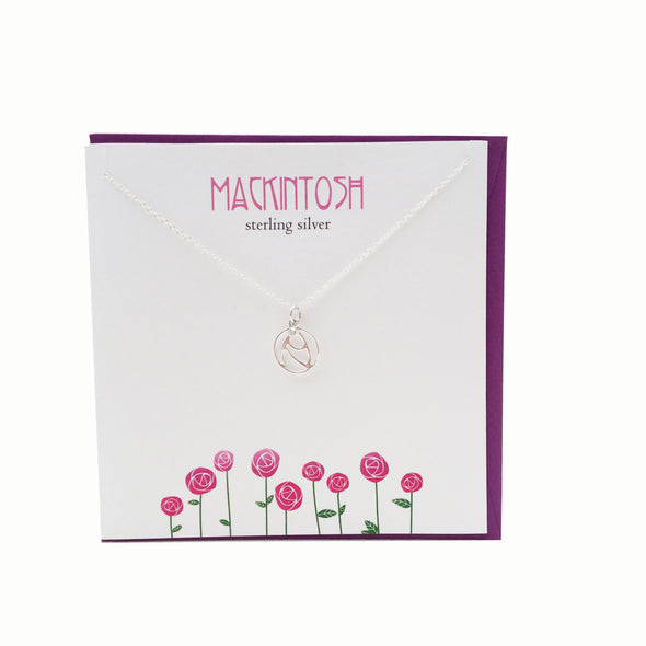 Mackintosh Inspired Sparkle Rose silver necklace | The Silver Studio Scotland
