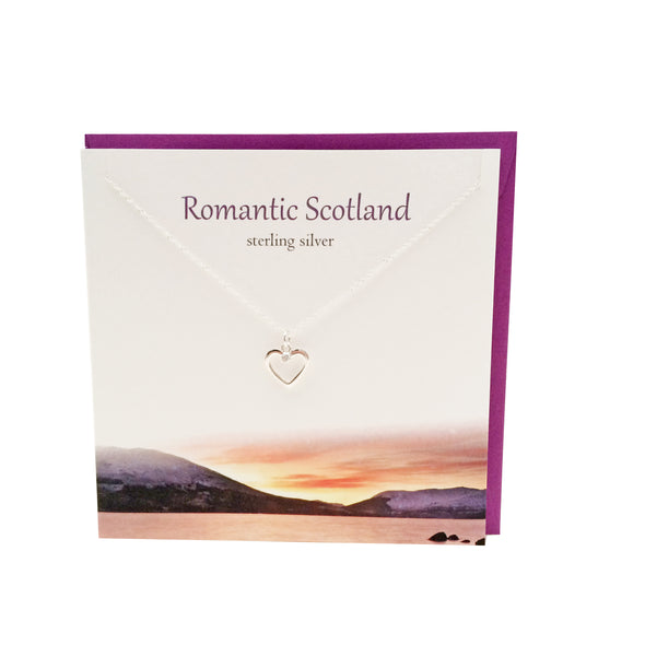 Romantic Scotland Heart silver necklace | The Silver Studio Scotland