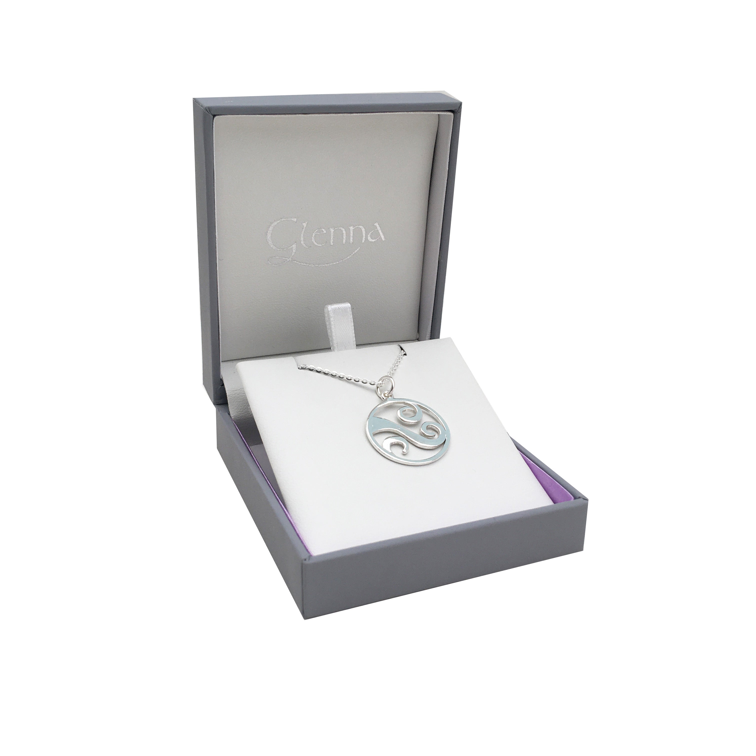 Scottish Coast Large Wave Silver Necklace | Glenna Jewellery Scotland