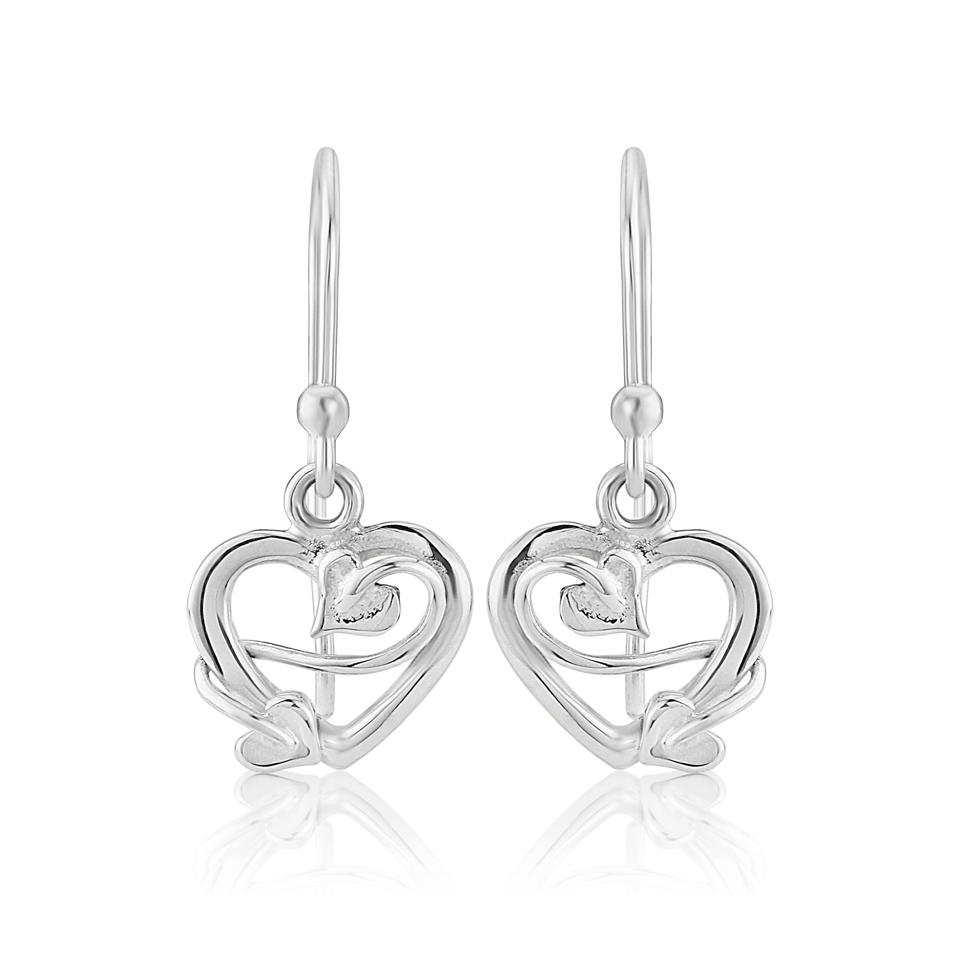 Sweetheart Drop Silver Earrings Small| Glenna Jewellery Scotland