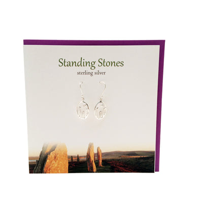 Standing stones Scotland silver earrings with moonstone | The Silver Studio