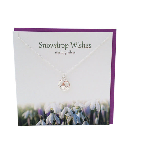 Snowdrop Wishes silver pendant |The Silver Studio Scotland