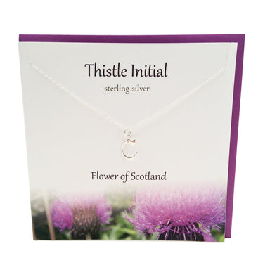 Thistle  Initial 'C' silver necklace | The Silver Studio Scotland