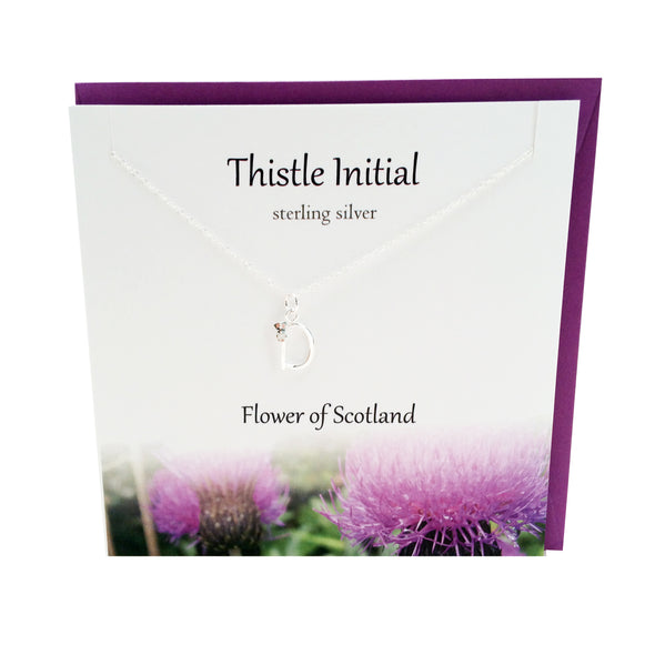 Thistle  Initial 'D' silver necklace | The Silver Studio Scotland
