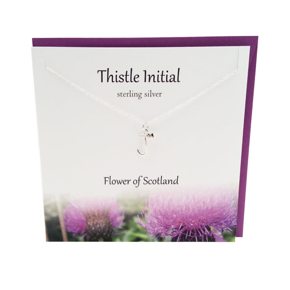 Thistle  Initial 'J' silver necklace | The Silver Studio Scotland
