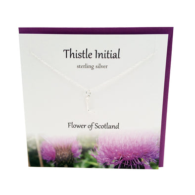 Thistle  Initial 'L' silver necklace | The Silver Studio Scotland