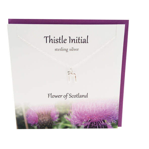 Thistle  Initial 'M' silver necklace | The Silver Studio Scotland