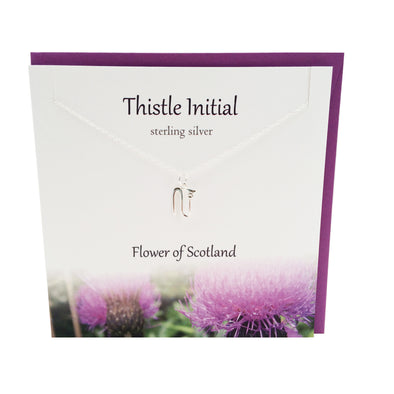 Thistle  Initial 'N' silver necklace | The Silver Studio Scotland