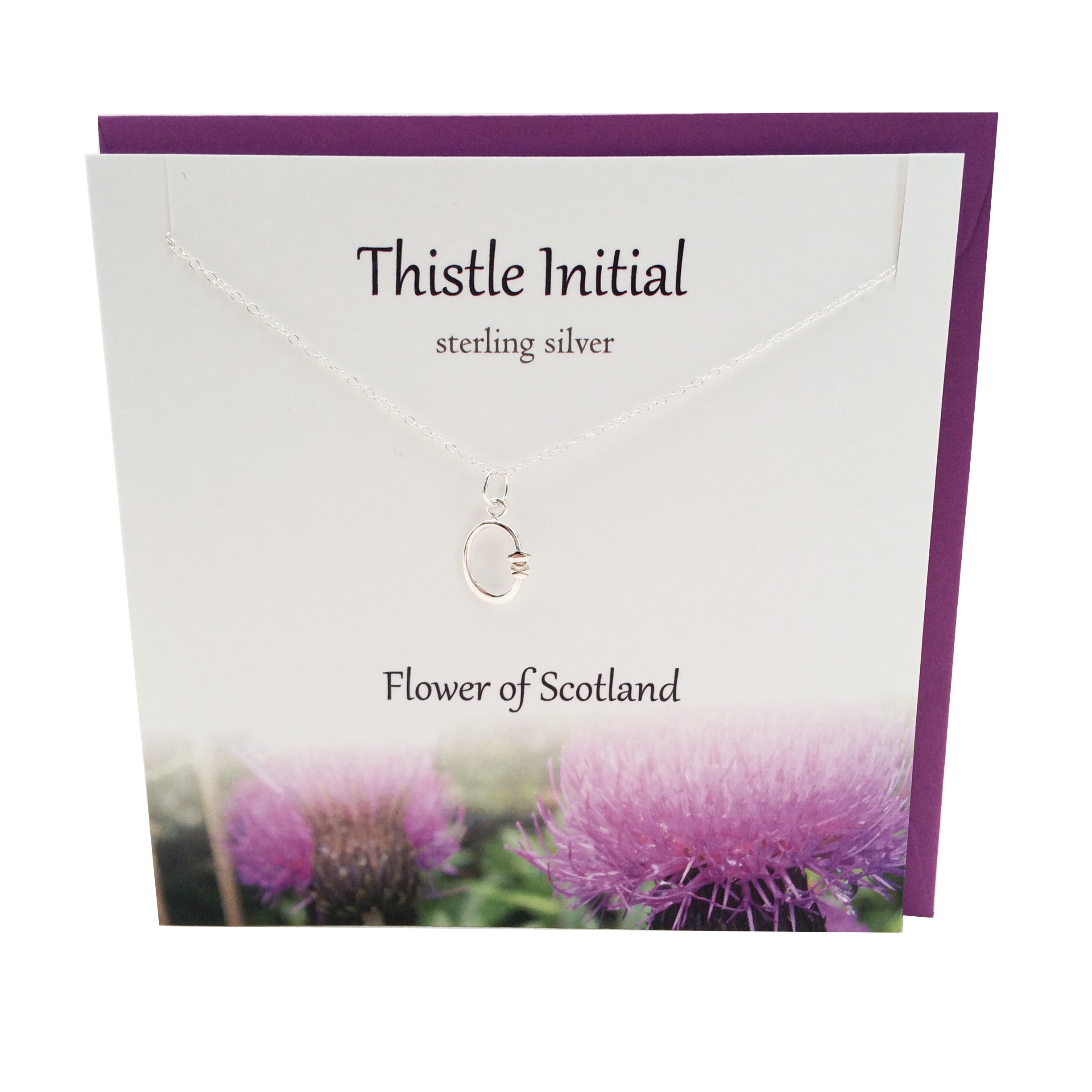 Thistle  Initial 'O' silver necklace | The Silver Studio Scotland