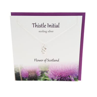 Thistle  Initial 'S' silver necklace | The Silver Studio Scotland