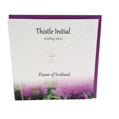 Thistle  Initial 'T' silver necklace | The Silver Studio Scotland