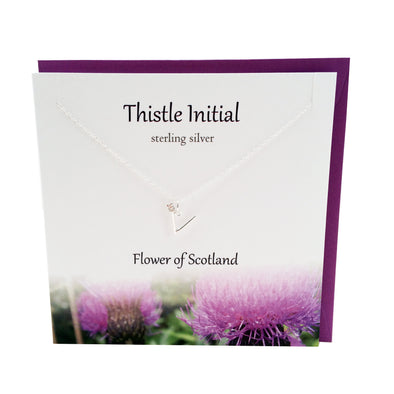 Thistle  Initial 'V' silver necklace | The Silver Studio Scotland