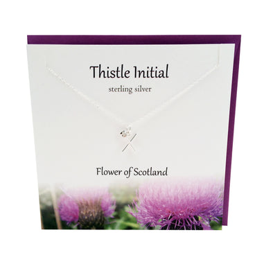Thistle  Initial 'X' silver necklace | The Silver Studio Scotland