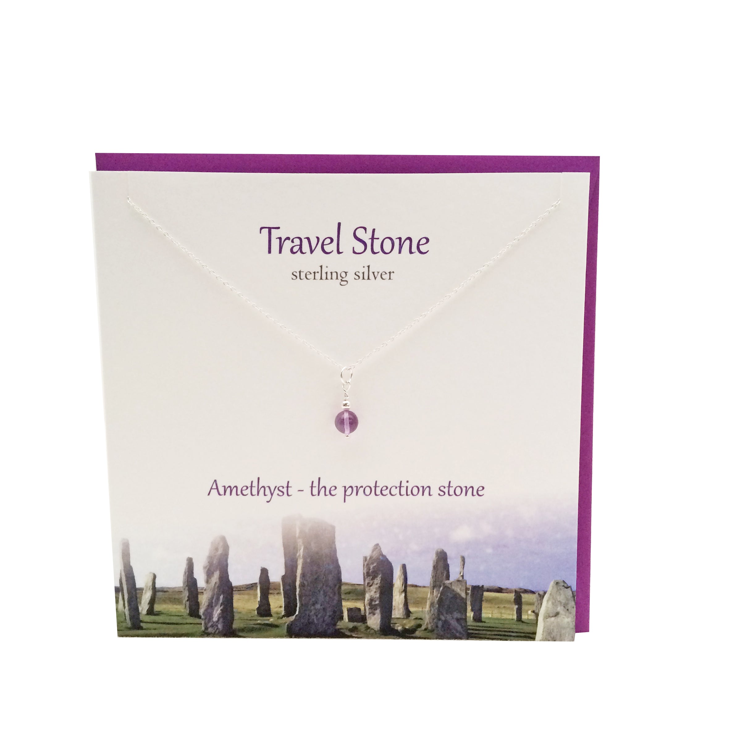 Travel Stone silver amethyst pendant | The Silver Studio Scotland